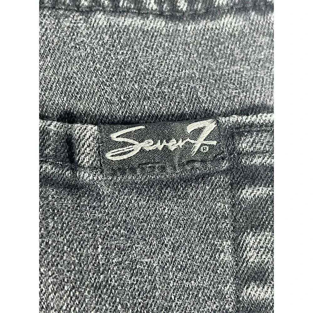 Seven7 Jeans Women's Grey Denim Cut-Off Shorts - Size 8 - Frayed Hem Stretch